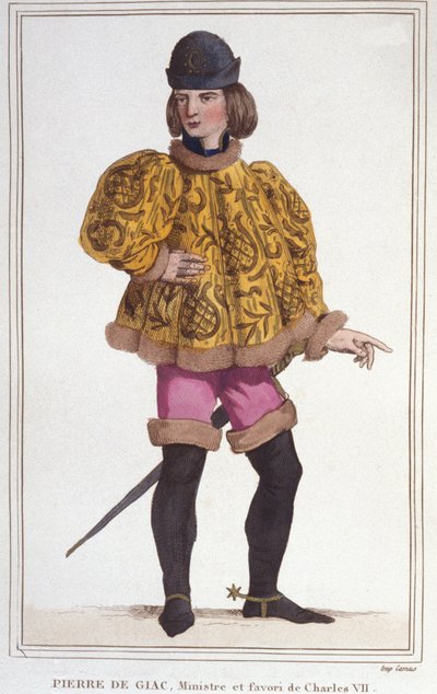 Portrait of Pierre de Giac, favorite of Charles VII, Minister and Superintendent of Finance. Engraving from 1830 by Unknown artist