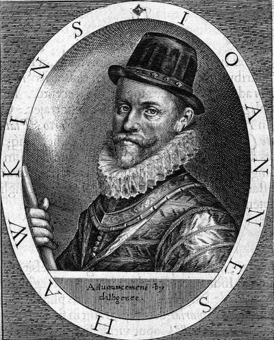Portrait of Sir John Hawkins, English Admiral. Engraving from 1620 by Unknown artist