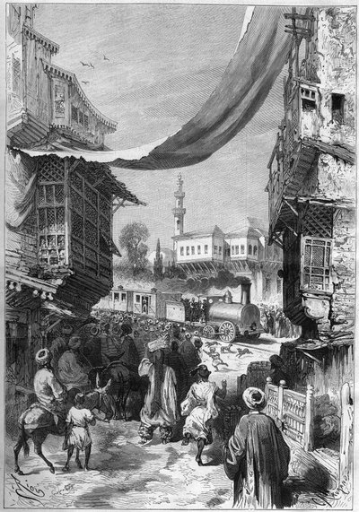 The first railway train arriving at Constantinople in 1872 by Unknown artist