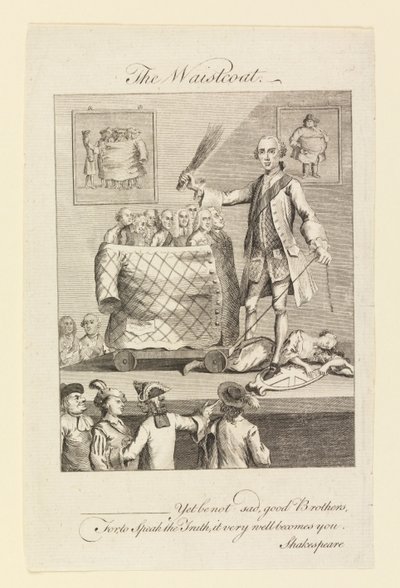 The Waistcoat (Caricature on the Fashion of Waistcoats) by Unknown, English