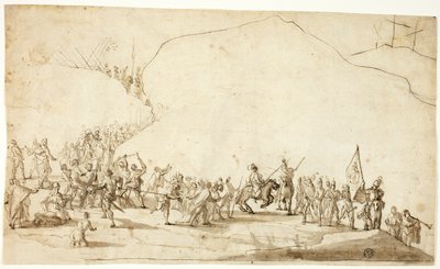 Calvary (front); Sketch of Lower Part of Right Leg (back) by Unknown Florentine