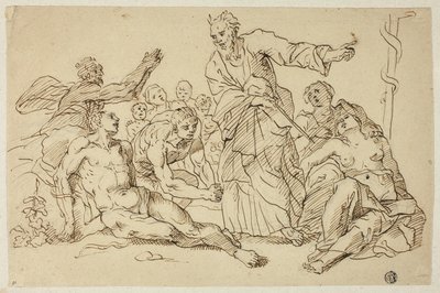 Moses and the Brazen Serpent by Unknown Italian