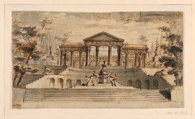 Stage Design: Open Temple in a Garden by Unknown, Italian