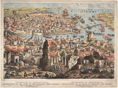 Interior of Sevastopol, Destruction of the Town by the Russians, Their Retreat by Unknown artillery officer