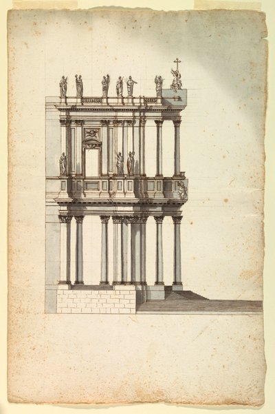 Copy of Competition Design by Vanvitelli for the Facade of S. Giovanni in Laterano, 1763, after a Drawing of 1732 by Unknown artistUnknown artist