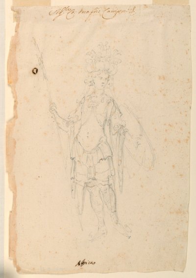 Costume Design: Africa for a Ballet, ca. 1720 by Unknown artistUnknown artist