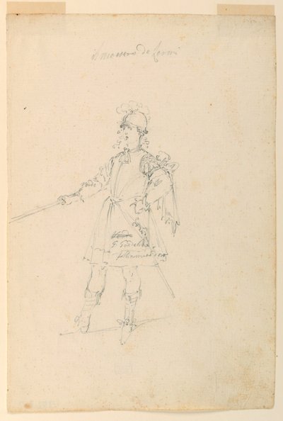 Costume Design: The Master of Arms for a Ballet, ca. 1720 by Unknown artistUnknown artist