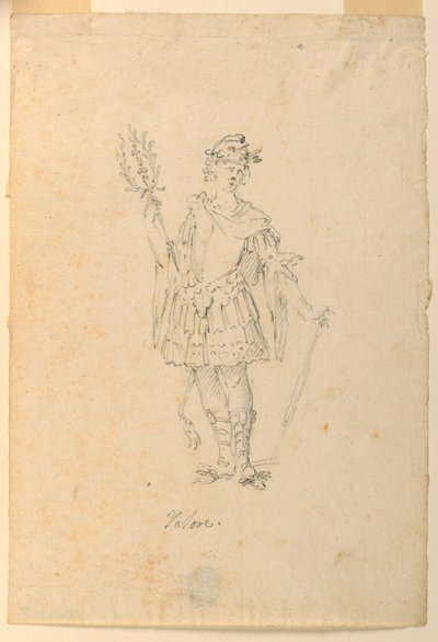 Costume Design: Valor for a Ballet, ca. 1720 by Unknown artistUnknown artist