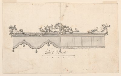 Cresting of a canopy (figure sketches), ca. 1750–75 by Unknown artistUnknown artist