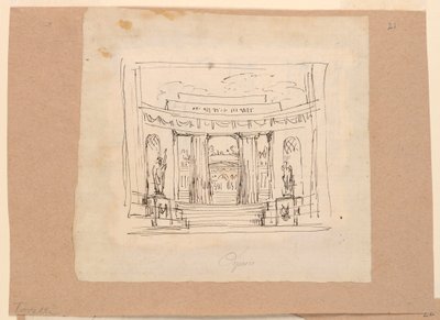 Curtain Design, Curving Gateway Antique Architecture by Unknown artistUnknown artist