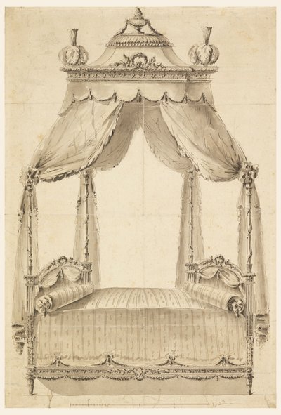 Drawing, Design for a Bed, ca. 1785 by Unknown artistUnknown artist