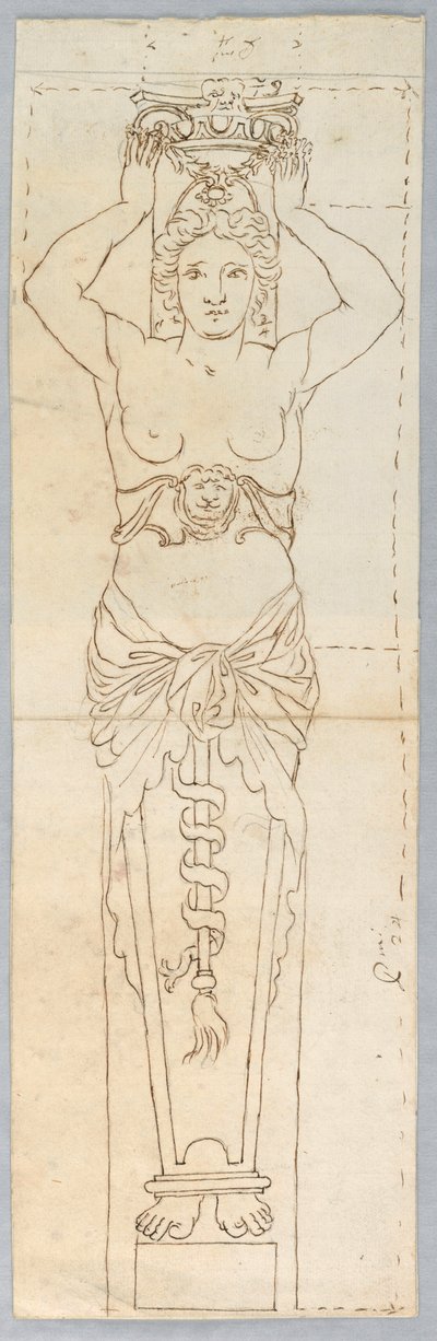 Design for a Caryatid, 18th century by Unknown artistUnknown artist