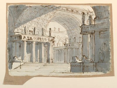 Stage Design, Vaulted Classical Building, ca. 1800 by Unknown artistUnknown artist