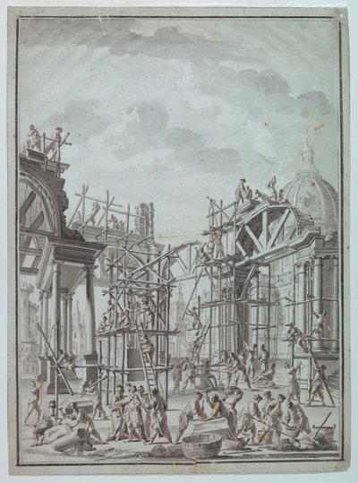 Workmen Building Arcades by Unknown artistUnknown artist