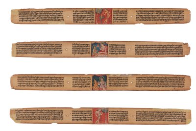 Four Leaves from a Gandavyuha Manuscript by Unknown artistUnknown artist