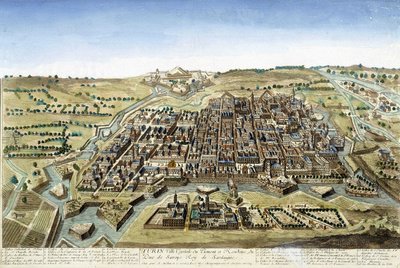 18th century engraving representing the city of Turin by Unknown artist