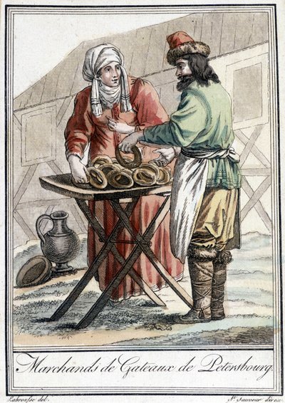 Russian man, cake merchant in Petersburg by Unknown artist