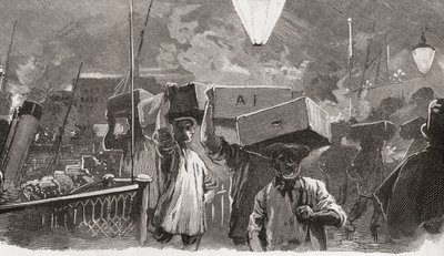 5 A.M. in Billingsgate Fish Market, London, England in the 19th Century by Unknown artist