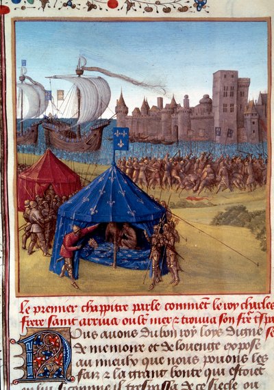 8th Crusade: The death of Saint Louis from the plague in Tunis (Miniature from 