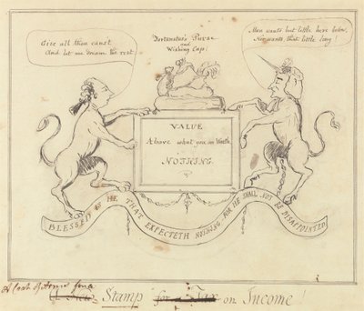 A Coat of Arms for a Stamp on Income by Unknown artist