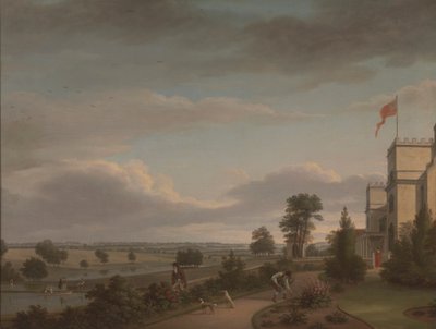 A Country House in a River Landscape, Previously Identified as Oatlands by Unknown artist
