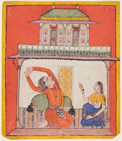 A Couple in Their Chamber in Early Morning: Vighada Ragaputra of Shri, from a Chamba Ragamala by Unknown artist