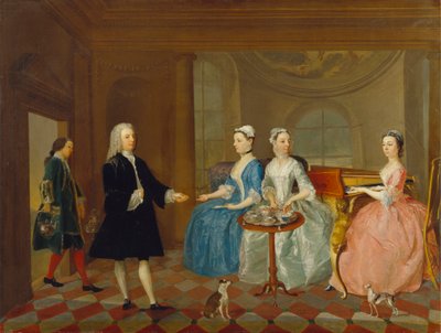 A Family Being Served with Tea, possibly the Carter family by Unknown artist