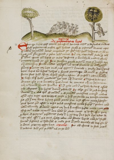 A Flock of Birds under a Tree including a Crowned Eagle with a Heraldic Blazon on its Wings by Unknown artist