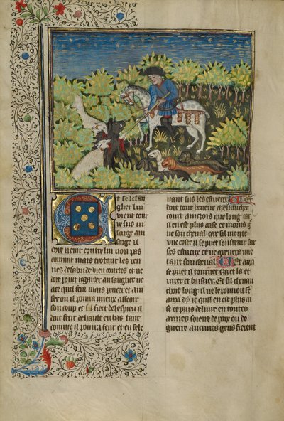 A Hunter and Dogs Killing a Wild Boar by Unknown artist