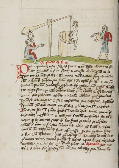 A Man Climbing into a Well by Unknown artist