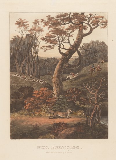 A Pair: Fox Hunting; (1) Renard Breaking Cover by Unknown artist
