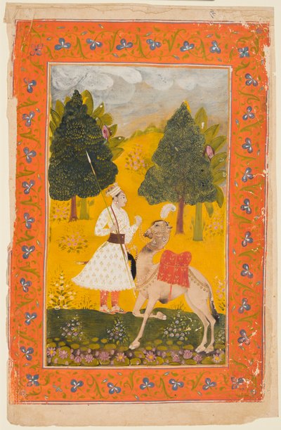 A Rajput Warrior with Camel, Possibly Maru Ragini from a Ragamala by Unknown artist