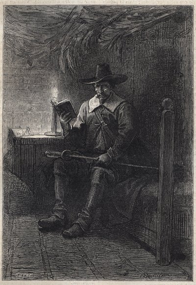 A Scottish Puritan - 19th century illustration for the historical novel 