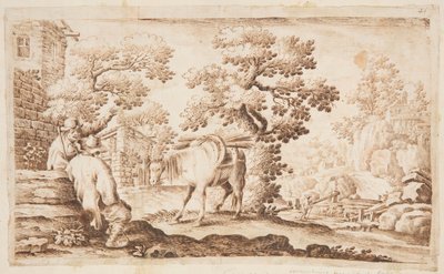 A Village Scene by Unknown artist