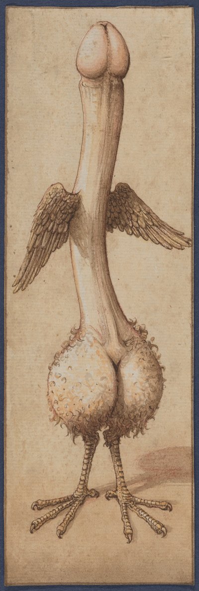A Winged Phallus in the Shape of a Bird by Unknown artist