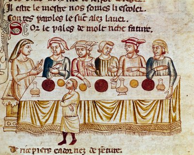 A banquet scene: a king and his guests by Unknown artist