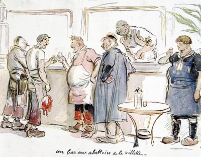 A Bar at the Slaughterhouses of the Villette in Paris by Unknown artist