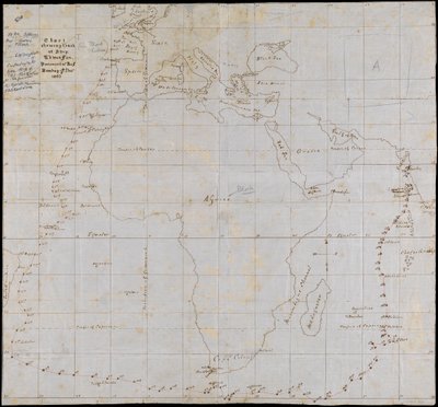 A Chart Tracking the Voyage of the Ship, Edwin Fox from Portsmouth by Unknown artist