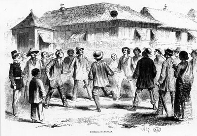 A Football Game in Manila (Philippines) - Engraving by Unknown artist