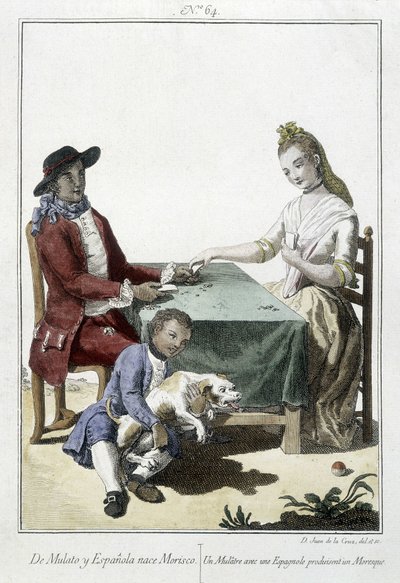 A Mulatto and a Spanish Give Birth to a Moorish - Engraving by Unknown artist