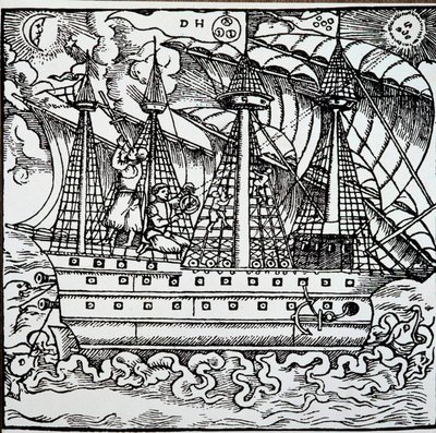 Navigator on a Portuguese Caravel Using an Astrolabe by Unknown artist