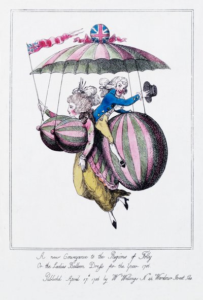 A New Conveyance in the Regions of Folly, or the Ladies Balloon Dress for the Year 1786 by Unknown artist