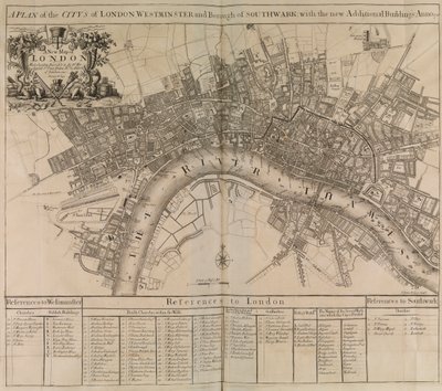A plan of the city of London, Westminster, borough of Southwark & the river Thames by Unknown artist