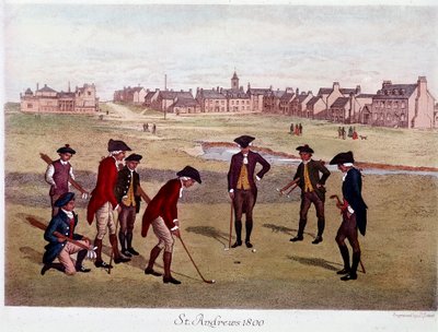 A round of golf with British gentlemen at St. Andrews in Scotland in 1800 by Unknown artist