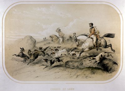 A wolf hunt by Unknown artist
