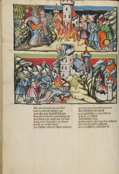 Abimelech Destroying Shechem; Abimelech Killed by the Woman of Thebes by Unknown artist