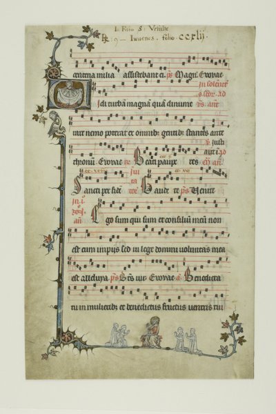 Abraham Drawing the Children of Israel to His Breast, and Christ with Kneeling Monks, from an Antiphonary by Unknown artist