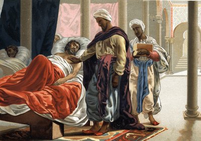 Abulcasis caring for a sick person in Spain around the year 1000, according to 