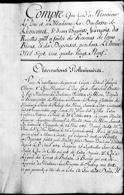 Account Book for the Year 1789 of Property of the Duke of Rochefoucauld Liancourt by Unknown artist