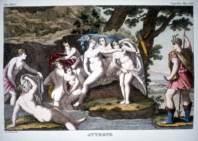 Actaeon Transformed into a Deer - in Dizionario Mitologico by Unknown artist